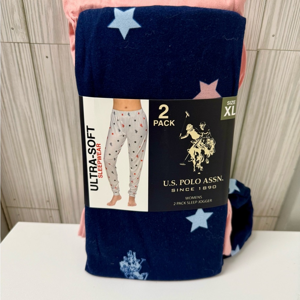 U.S. Polo Assn. Women's Pink and Navy Sleep Jogger 2-Pack